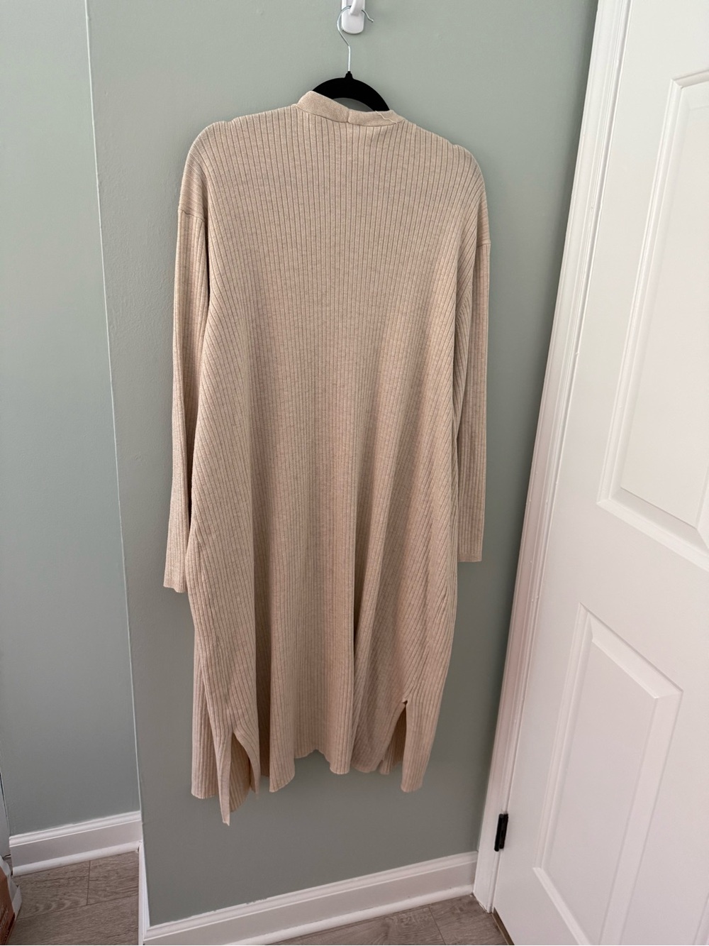 Terra & Sky Light Cream Ribbed Open-Front Cardigan - Picture 3 of 3